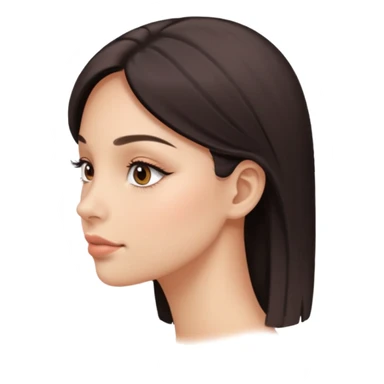 el rostro de perfil de una mujer donde simule que obtuvo un lifting facial sticker