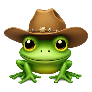 Frog wearing cowboy boots and cowboy hat sticker