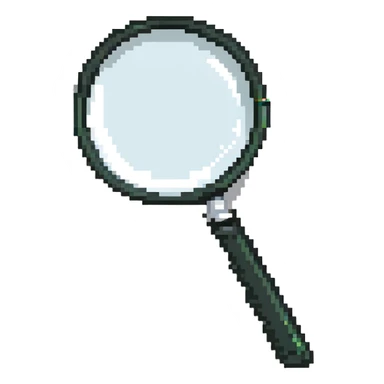 A detailed magnifying glass showing pixel details sticker