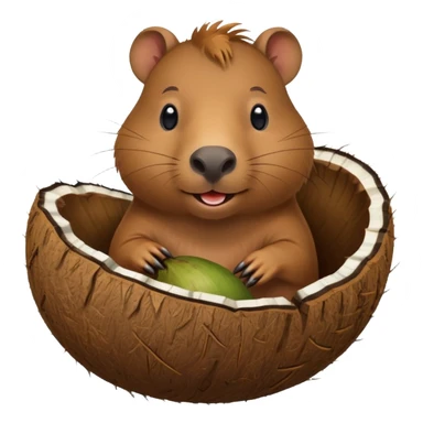 capybara wearing coconut shell  sticker