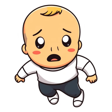 A man sobbing, with tears running down his cheeks sticker