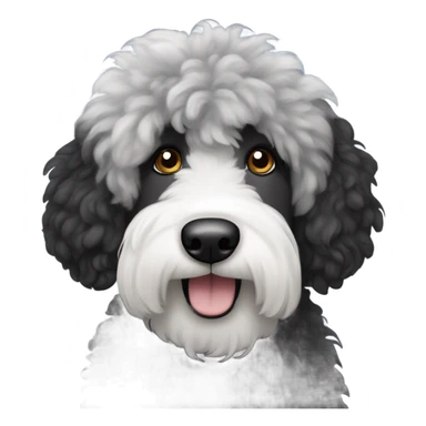 black and grey sheepadoodle sticker