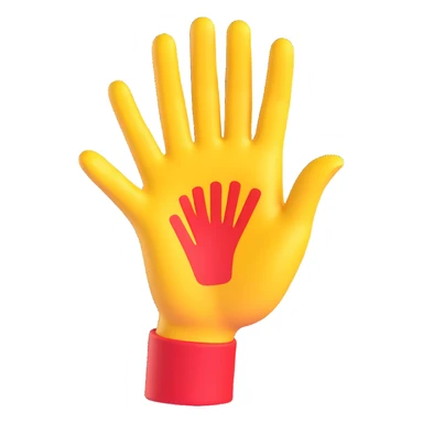 yellow hand making the 'OK' gesture, 3D emoji style, with a red outline sticker
