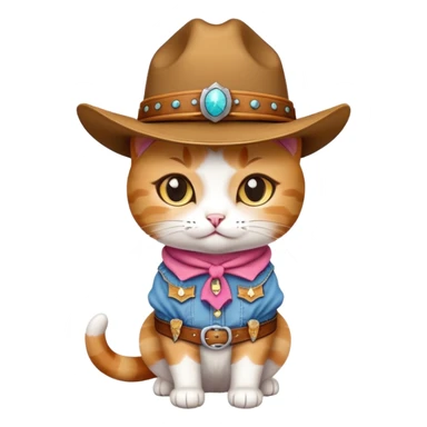 Cat in a cowgirl outfit  sticker