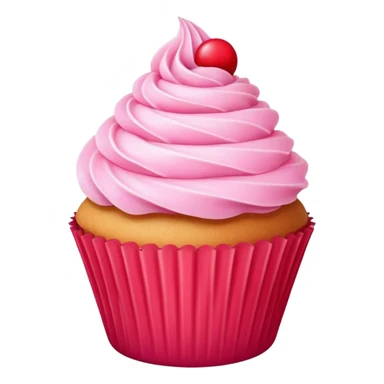 Pink cupcake with red wrapper  sticker