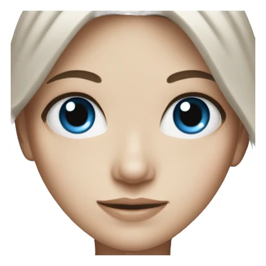 White girl with blue eyes, dark brown hair sticker