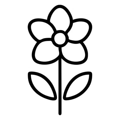 minimalist icon of elegance, abstract flower, clean lines, gray tones sticker