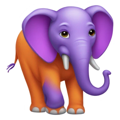Orange and purple elephant sticker