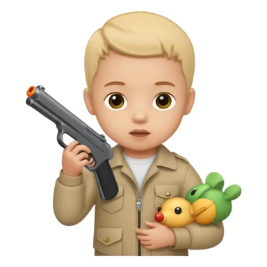 Make a baby holding a gun sticker