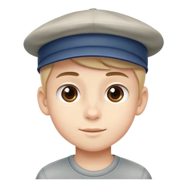 Boy with a cap sticker