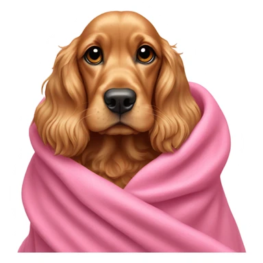 golden Cocker spaniel in a pink blanket sticker