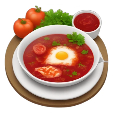 Borsch with salo near the plate  sticker