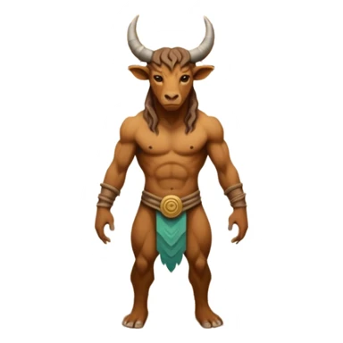 solarpunk style, oil paint - skinny The Minotaur stands in the middle of the labyrinth sticker