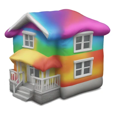 Blow up house with many colors sticker
