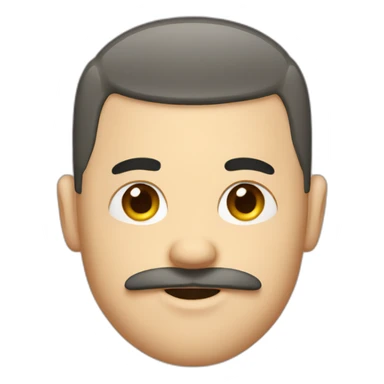 short shaved head with mustache sticker