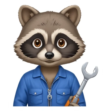 raccoon mechanic sticker