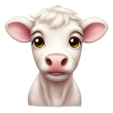 cute pink baby cow sticker