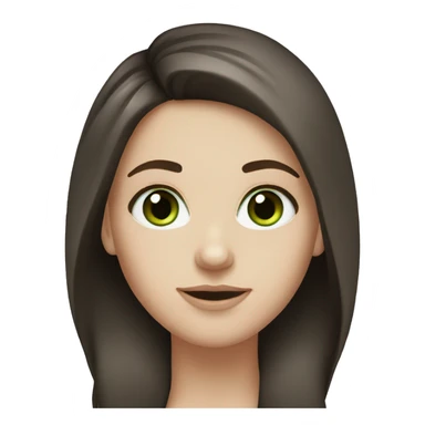 White girl with dark brown hair and green eyes sticker