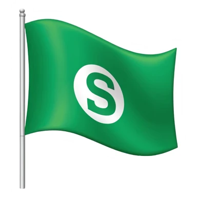 A green flag that has the SDS fc Logo flag on it from baller league sticker