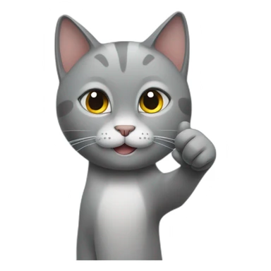 a gray cat saying it's ok with a thumbs up on its hand sticker