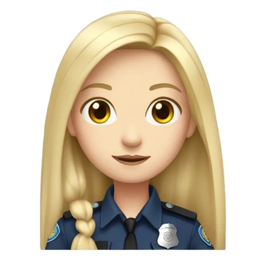 Pale girl with long blonde hair in police uniform  sticker