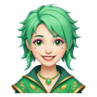 green haired fantastic woman sticker