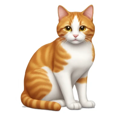 A ginger cat with a white belly sitting sticker