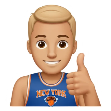 Thumbs up with knicks shirt on sticker