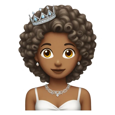 girl with curly hair and tiara  sticker