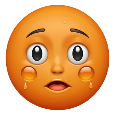 Orange with crying face sticker