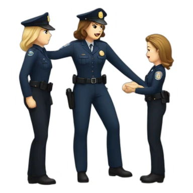 Lady officer arresting a women sticker