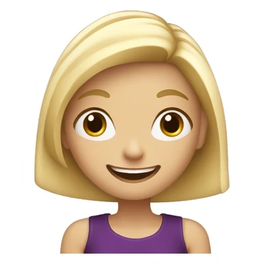 Blonde girl with aubergine looking excited sticker