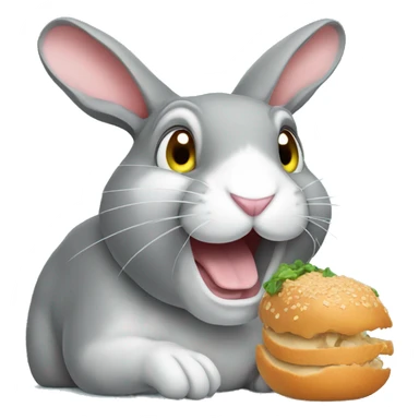 big rabbit eating rat sticker