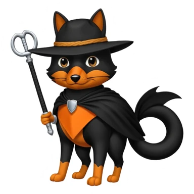 Animal zorro animado sosteniendo un neumático sticker