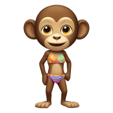 Monkey in a bikini sticker