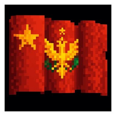 Soviet Union flag in pixel art style with a star sticker