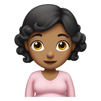 girl with black hair pregnant sticker