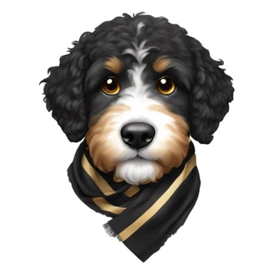 Bernedoodle with purdue scarf sticker