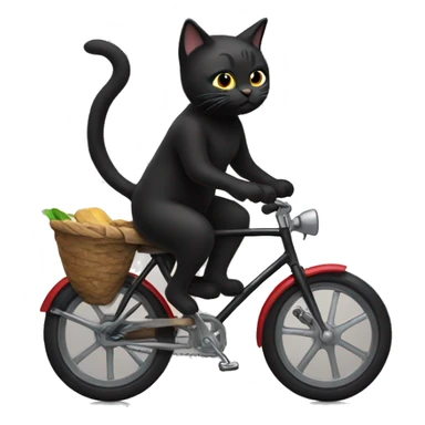 Black cat on a bike  sticker