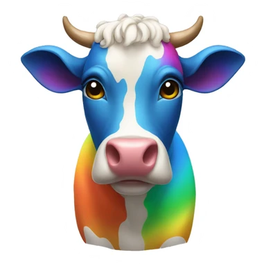 rainbow cow sticker