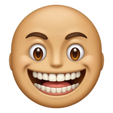 realistic grinding teeth emoji with their mouth lcosed sticker