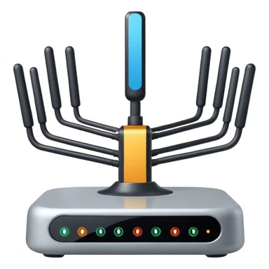 Can you create a picture for an AI LLM model router showing it as a hub connecting different LLMs? Make it abstract. Can you make it look more professional?
 sticker