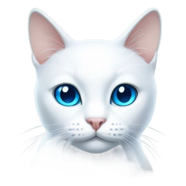 White cat with blue eyes sitting sticker