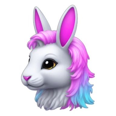 bunny unicorn neon sticker