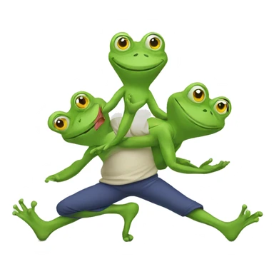 Frogs doing yoga sticker