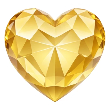 Crystals Pastel gold yellow heart 3D  sticker