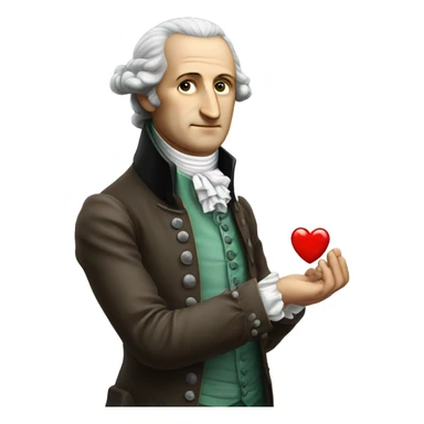 Goethe holds the heart in his hand sticker