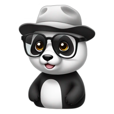 panda with a snapback and square glasses sticker