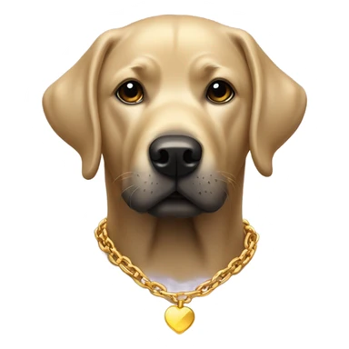 Black lab  with a gold chain  sticker