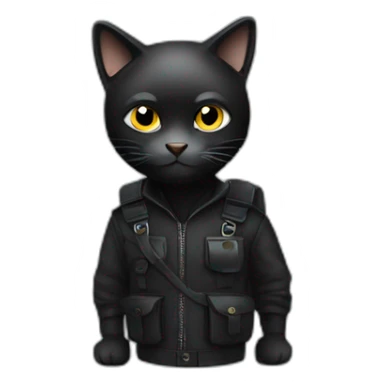 A small black cat as a bank robber. sticker